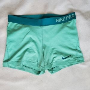 Aqua and Teal Nike Pro Shorts